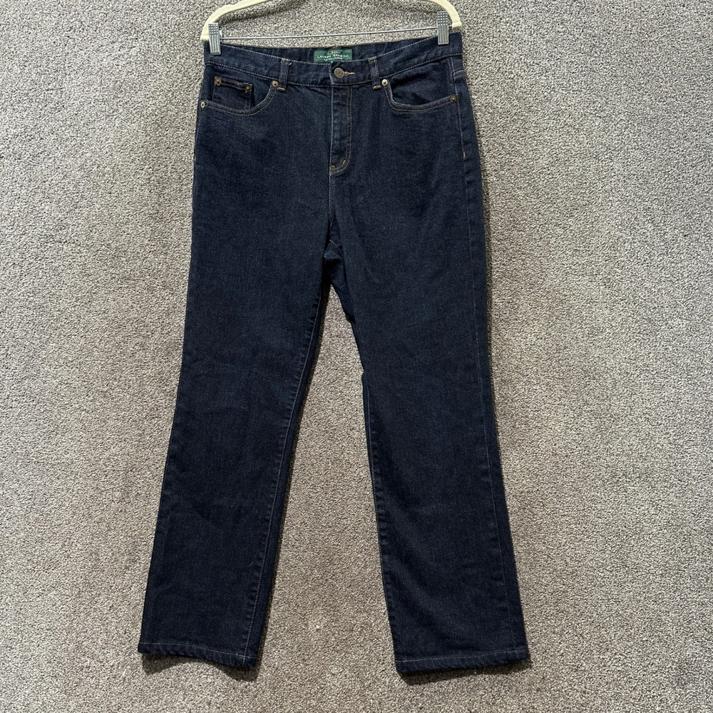 Lauren Ralph Lauren Classic Straight Leg Jeans Dark Indigo Wash Womens Size 10